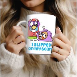 blu-ey inspired grannies coffee mug | slipped on my beans | blu-ey dog mug | blu ey dad coffee mug | blue dog family mug