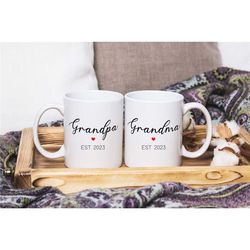 grandparent gifts, mugs for grandparents, matching grandparent mugs, grandma mug, grandpa mug, new grandparents, mugs fo