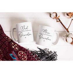 grandparent baby announcement, promoted to grandma, promoted to grandpa, promoted to grandparents, announcement mugs, mu