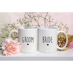 bride and groom matching wedding mugs, wedding mugs, bride mug, groom mug, gifts for newlyweds, newlywed gift, newlywed