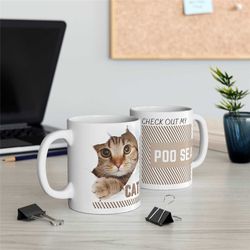check out my poo sea cat ceramic mug 11oz gag gift white elephant