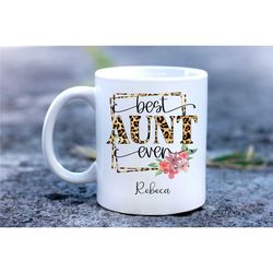 aunt mug, pregnancy announcement,custom new aunt gift, new baby announcement, promoted to aunt,with custom name and esti