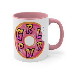 girl power grl pwr accent feminism boss aesthetic coffee mug, 11oz friend gift trending