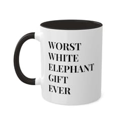 worst white elephant gift ever mug, 11oz, white elephant mug gift, funny work holiday party gift, funny work mug, under