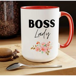 boss lady mug supervisor mug coffee mug gift mug floral mug gift for her mug funny gift for wife coffee mugs tea christm