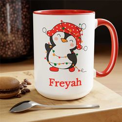 penguin mug christmas mug gift for mom gift mug floral mug gift for her mug funny gift for wife coffee mugs christmas gi