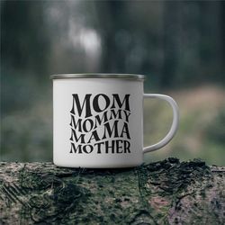 mama mother mug, funny gift for mom, gift for wife, christmas gift for her enamel camping mug