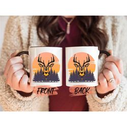 deer in the woods mug, hunting gift mug for men birthday gift, hunting season, deer hunter gift, deer coffee mug, deer h