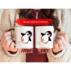farting penguin, cute penguin mug for penguin lovers birthday gift, funny penguin mug, penguin coffee cup, cute penguin