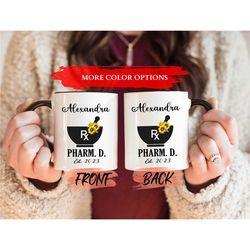 pharm d gifts mug, pharmacist gift mug for women graduation gift, personalized pharmacist mug, sunflower mug, pharmacy s