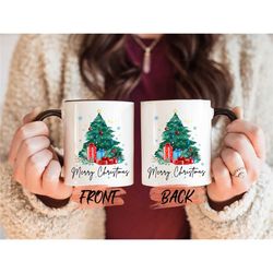 merry christmas mug, christmas coffee mug for men and women, christmas tree mug, holiday mug gift, winter mug for christ