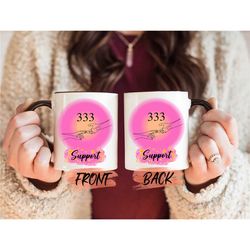 333 angel number mug, angel repeating numbers mug for numerologist birthday, spirituality mug, outline mug, angel number
