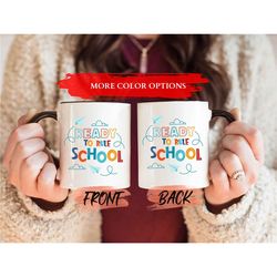 ready to rule school mug, back to school mug for 2023 school year gift, student mug, funny school mug, paper plane mug,