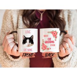 custom cat mug, grandma and pet coffee mug for granny mothers day, personalized pet mug, grandma coffee mug, cat lover m
