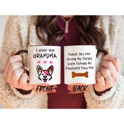 i woof you mug, grandma and pet coffee mug for granny mothers day, fur baby grandma, dog owner mug, pet grandma mug, gra