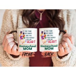 my hands are full mug, homeschool mamas academy mom coffee mug for mothers day, mommy mug, homeschool mom stuff, homesc