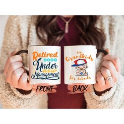 under new management mug, retirement coffee gifts retired mug for grandpa & grandma retirement day, funny retirement, be