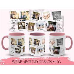 custom instax prints mug, custom wedding photo collage mug for couples anniversary gift, instax collage mug, personalize