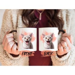 custom pet photo mug, custom cat mug for cat lover birthday gift, pet portrait mug, personalized pet mug, cat lover gift