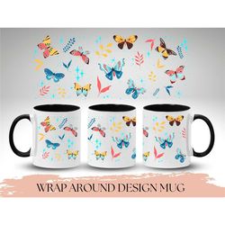 cute butterflies mug, cute pink mug kawaii cup for women birthday, kawaii gift, cute mug, kawaii cups, cute kawaii mug f