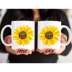 empowered women mug, girl boss empowerment mug for women birthday, sunflower mug, empower women mug, boss lady, empowerm