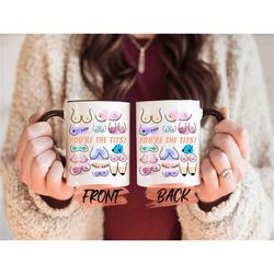 funny tits mug, boob mug for women breast cancer awareness month gift, tits cup, feminist mug, boobs mug,  body positivi