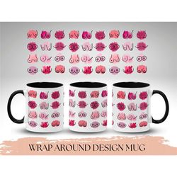 funny breast cancer mug, breast cancer awareness month mug for cancer warrior breast cancer awareness month gift, boob m
