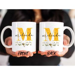 personalized bee gifts mug, bee mug gifts for women birthday gift, custom bee mug, queen bee, floral mug, bee cup, initi