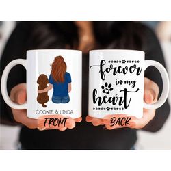 forever in my heart mug, memorial mug for fur moms bereavement gift, dog memorial mug, custom memorial coffee mug for do