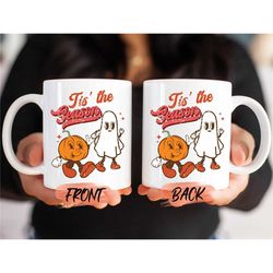 retro halloween ghost mug, cute ghost cup for men/women halloween party, ghost coffee mug, spooky season mug, pumpkin gh