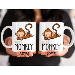 monkey mug, custom monkey mug for friends birthday gift, monkey gift, monkey lover gift, funny monkey gift for men and w
