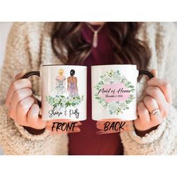 maid of honor mug bridesmaid proposal mug gift, maid of honor proposal mug for moh bridal shower gift, custom maid of ho