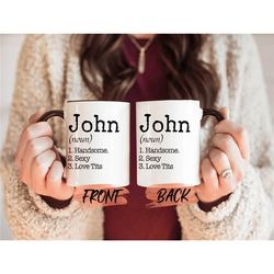personalized name definition mug, personalized name meaning mug for husband birthday gift, definition mug, name mugs for