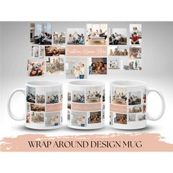 custom photo collage mug, picture collage with name mug for men and women birthday gift, mug collage, collage coffee cup