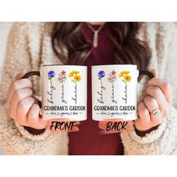 birth flower mug family garden gift, family garden mug for grandma birthday, birth month flower, birth flower for grandm