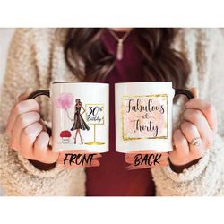 30th birthday mug gift for women, personalized 30th birthday mug for her birthday, 30th present, personalized thirty for