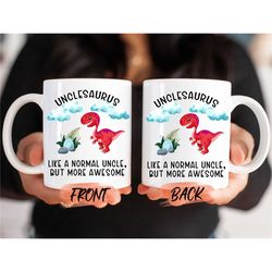 leveled up to new uncle mug, unclesaurus coffee mug for future uncle pregnancy reveal gift, gifts for uncle, promoted to