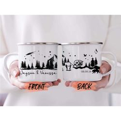 mr and mrs mugs, custom couple enamel mug for mr and mrs wedding, couple mug, anniversary mug, bride groom mug for his a