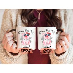 pig mug, crazy pig lady mug for pig lover coworker birthday, pig gifts, piggy mug, funny pig mug, custom pig mug, pig gi