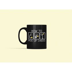 how to pick up chicks mug, funny chicken cup, chicken farmer gifts, chicken owner, chicken lover gift, funny chicken pun