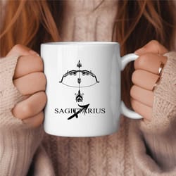 sagittarius coffee mug, zodiac birthday gift for her, horoscope ceramic mug