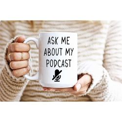 podcast host mug, fun podcast gift idea, gift for podcaster, social media props, podcast planner, podcasting merch, uniq