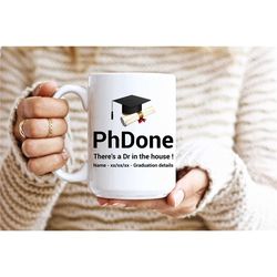 phd graduation congrats doctorate dr in the house mug graduation gift thesis coffee mug phd gifts md