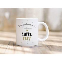 mug super grandpa - grandpa gift - grandpa surprise - birth gift -