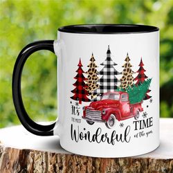 it's the most wonderful time of the year, christmas gifts, christmas mug, christmas tree mug, funny coffee mug, holiday