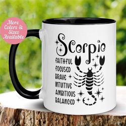 scorpio mug, zodiac mug, october november birthday mug, gift for scorpio sign, tea coffee cup, scorpio astrology gift, c