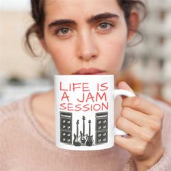 guitar mug, guitar mug for husband, guitarist, electric guitar, guitar player gift, bass player mug, unique guitar mug,