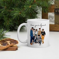 personalised bts dynamite mug, bangtan bts army gift, kawaii gift, kpop fan, namjoon, seok-jin, jimin, min suga, taehyun