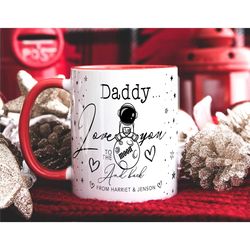personalised daddy 'love you to the moon' mug gift, grandad birthday day gift, mug gift dad, grampy birthday gift mug, d