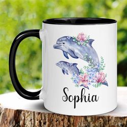 dolphin gifts, dolphin mug, dolphin lover gift, ocean mug, dolphin coffee mug, dolphin coffee cup, name mug, beach mug,